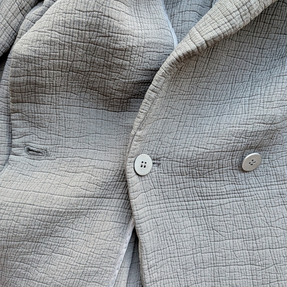 Eileen Fisher Silk Blend Sponge Texture Blazer - Minimalist Lagenlook - Black L - Picture 9 of 12